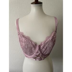 Adore Me Bra Floral Lace Lingerie Pink Intimates